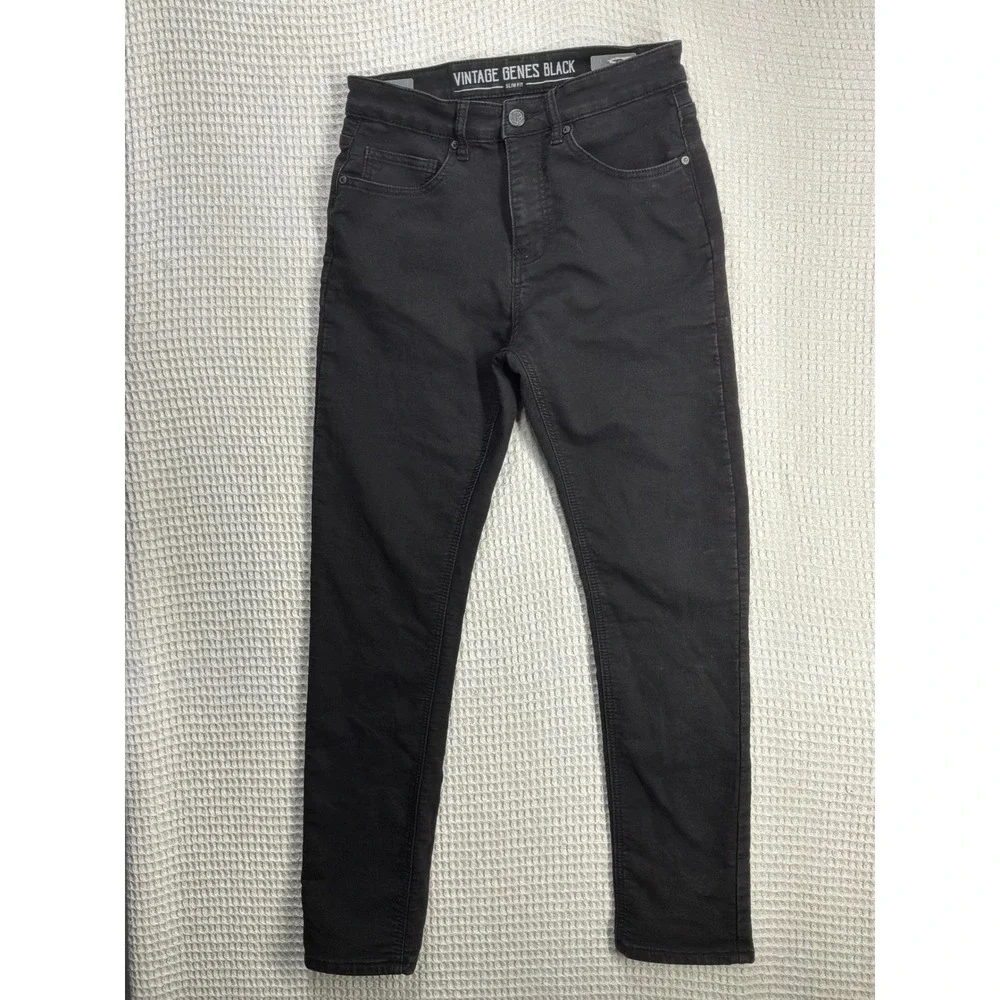 Grunge Mens Vintage Genes Black Slim Fit Jeans 30x30 Black
